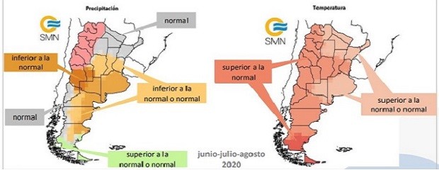 Una importante región espera lluvias por debajo de lo normal